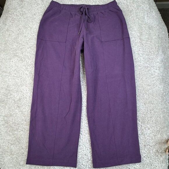 Universal Standard Terry Wide Leg Sweatpants Purple  14-16 NEW - Picture 1 of 8